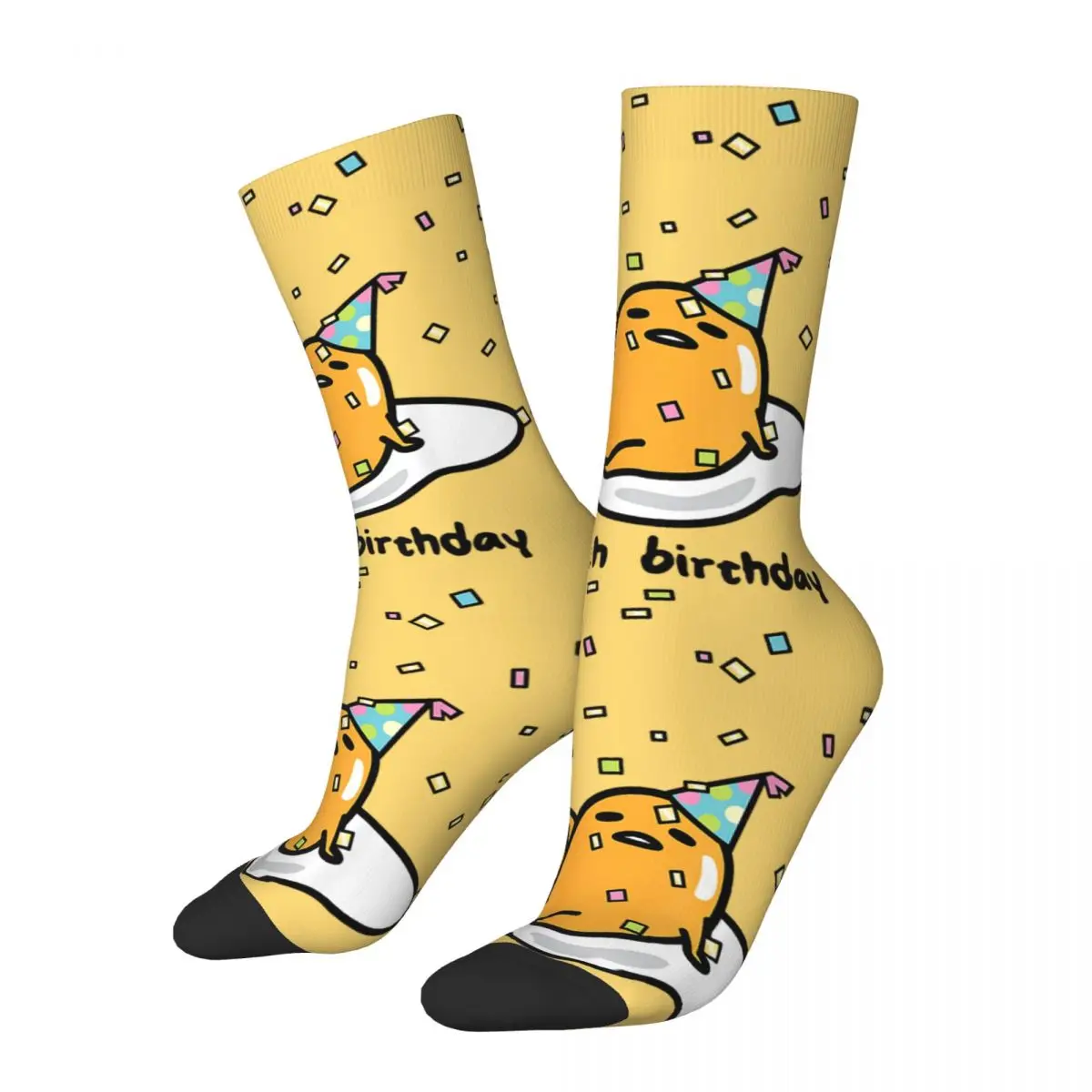 New Male Men Socks Harajuku Gudetama The Lazy Egg It's Meh My Birthday Sock Sport Women Socks Spring Summer Autumn Winter