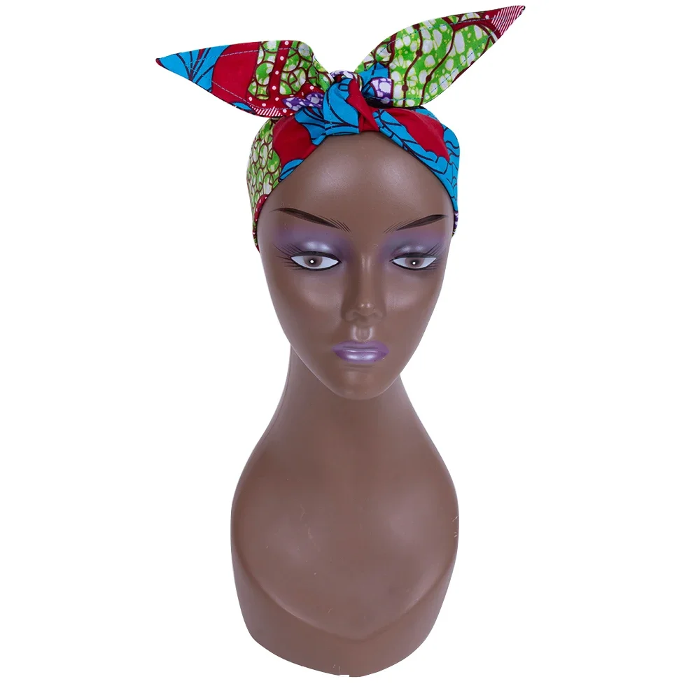 

BRW Double Side Handtie African Ankara Head Wraps for Women Ankara Scarf African Wax Print Head Bands Versatile WYX32