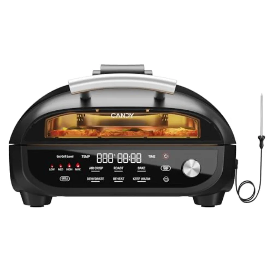 

Электрическая аэрофритюрница-гриль для дома с керамическими аксессуарами, до 270°C, 7-в-1, с цифровым дисплеем, 5,2 л, с низким уровнем дыма и смотровым окном, умная