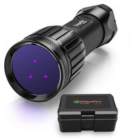 UniqueFire 1408 UV365NM UV395NM Ultraviolet Light Black LED Flashlight Single Mode Detecting Counterfeit Money, Spot Scorpions