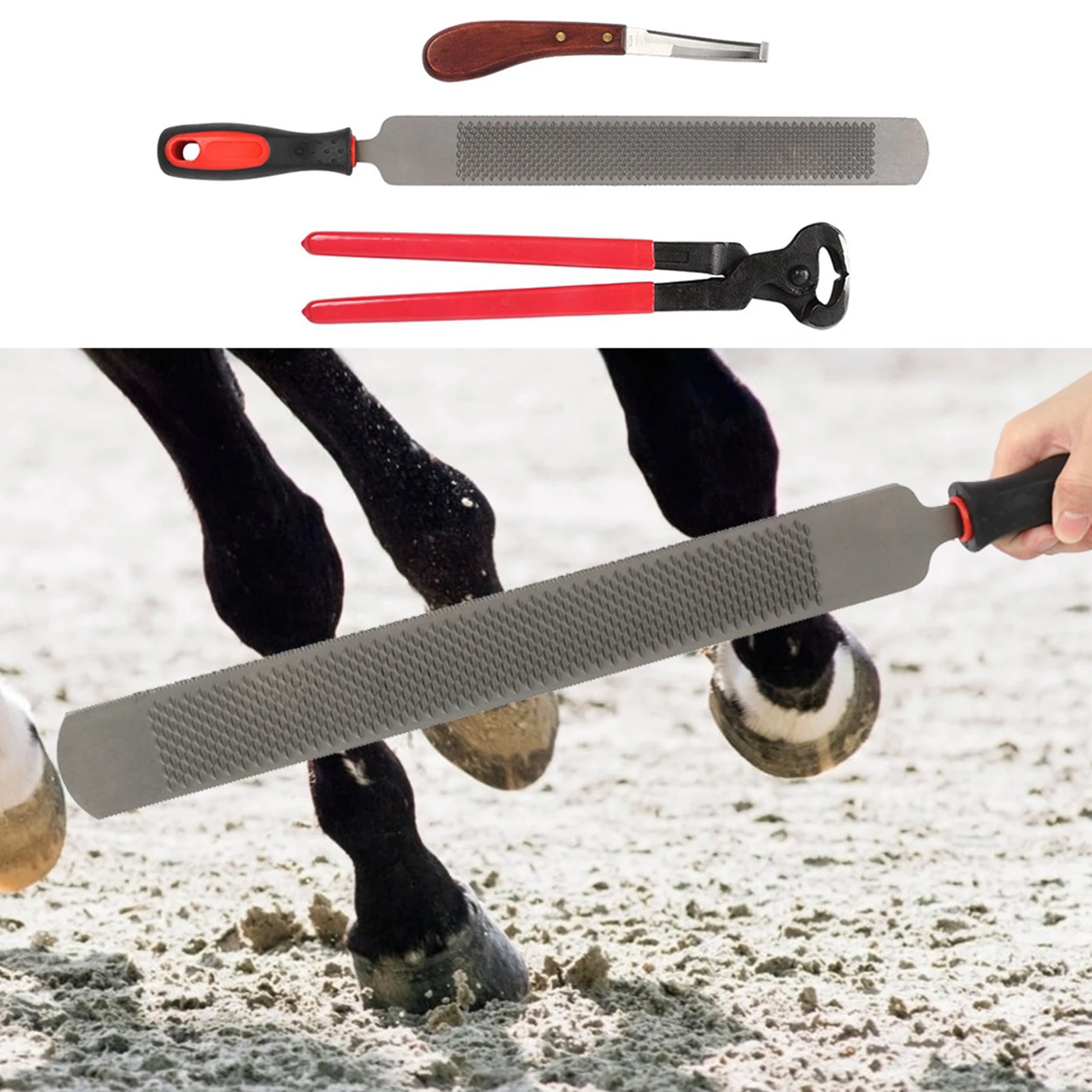 Professional Metal Shears Trimming Horse Equine Farriers Hoof Nipper Cutter Handle Knife Tools