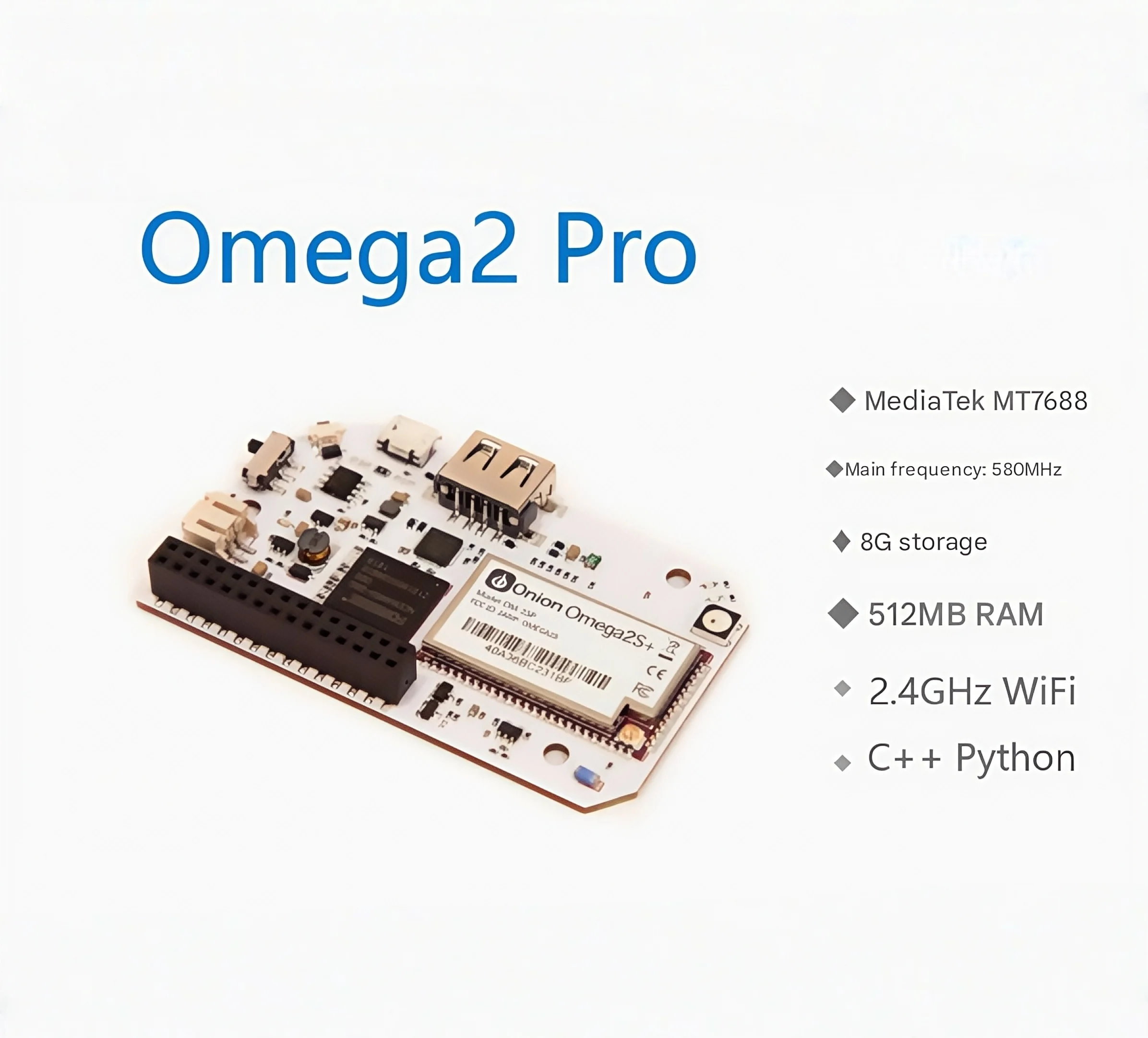 Плата разработки Onion Omega2 Pro MT7688 Linux Python WIFI Интернет вещей
