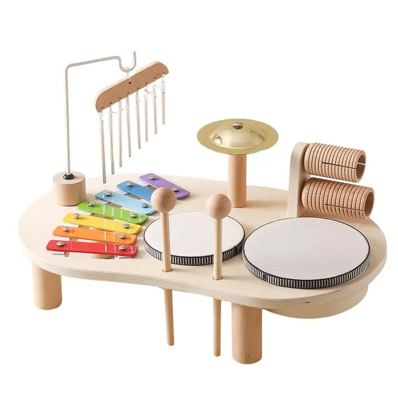 

Kids Drum Set Montessori Educational Toy Drum Kit With Xylophone Sensory Musical Kit For Girls And Boys Ages 2 Birthday Gift