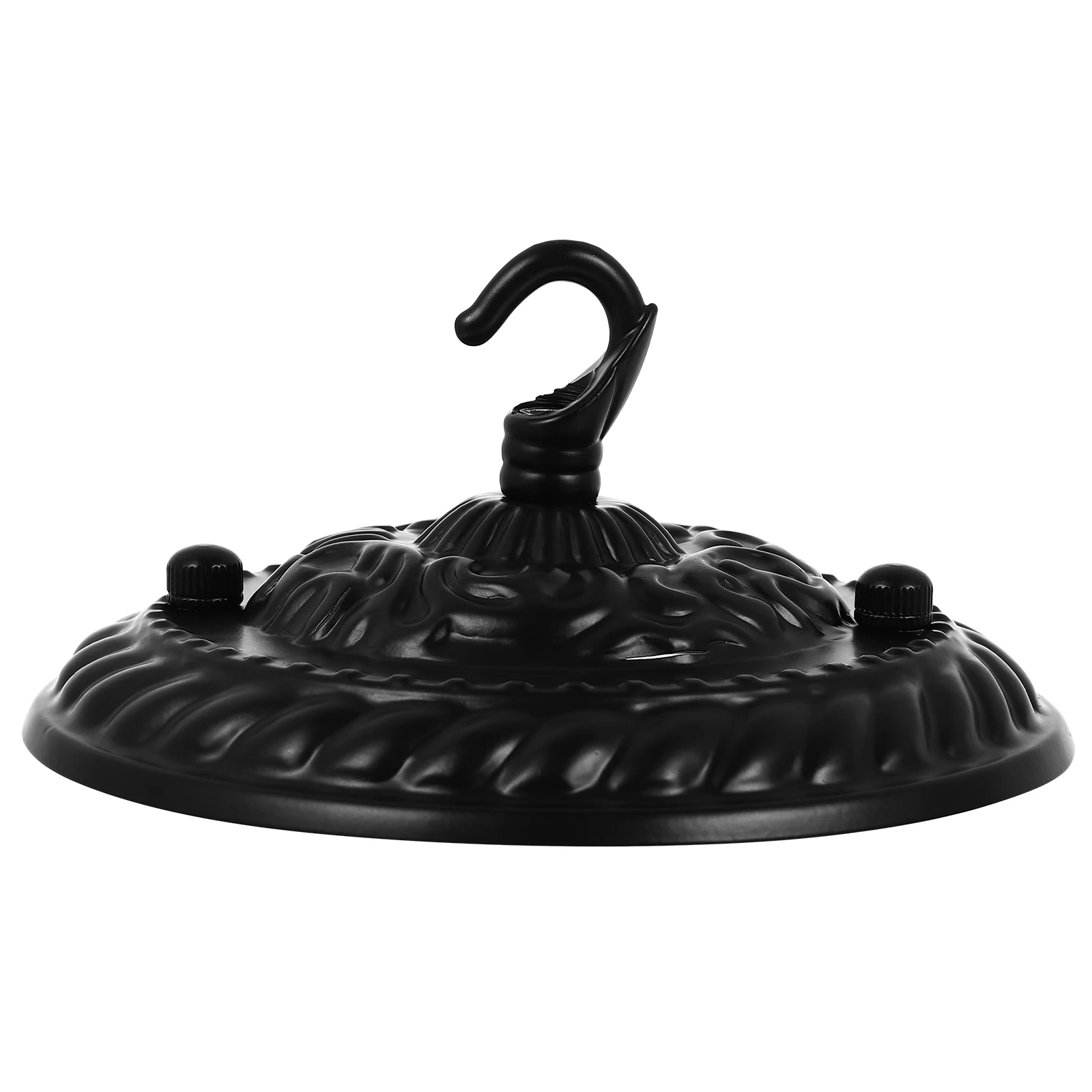 

Retro Ceiling Lampshade 130mm Hook Black Steel Durable Vintage Canopy Plate Decorative Pendant Light Chandelier Base