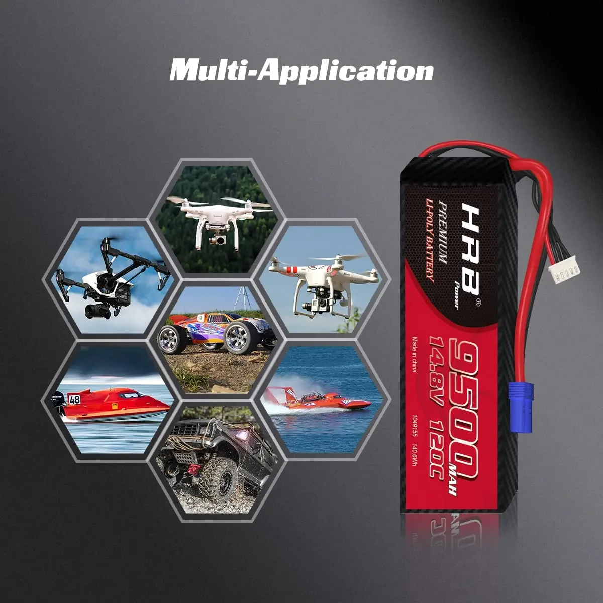 HRB 9500mah Lipo Battery 3S 4S 6S 11.1V 14.8V 22.2V 50C 60C XT60 T EC5 XT90 for RC Car truck Drone Airplane