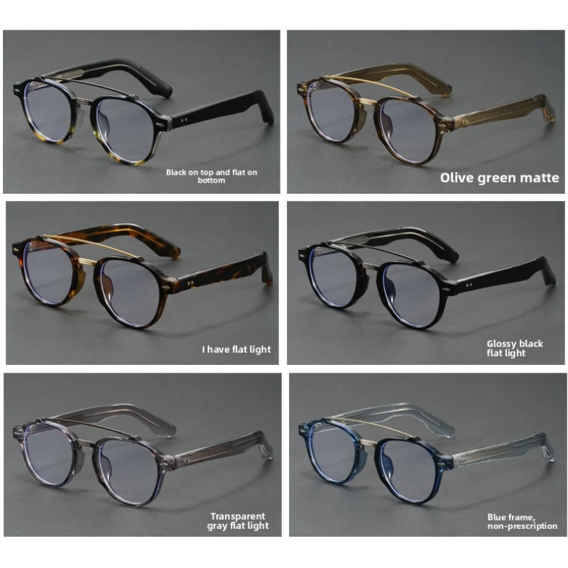 KUXA (M) トレンディパイロットラウンド近視調光処方箋老眼鏡ブルーライトカット光学メンズ偏光サングラス