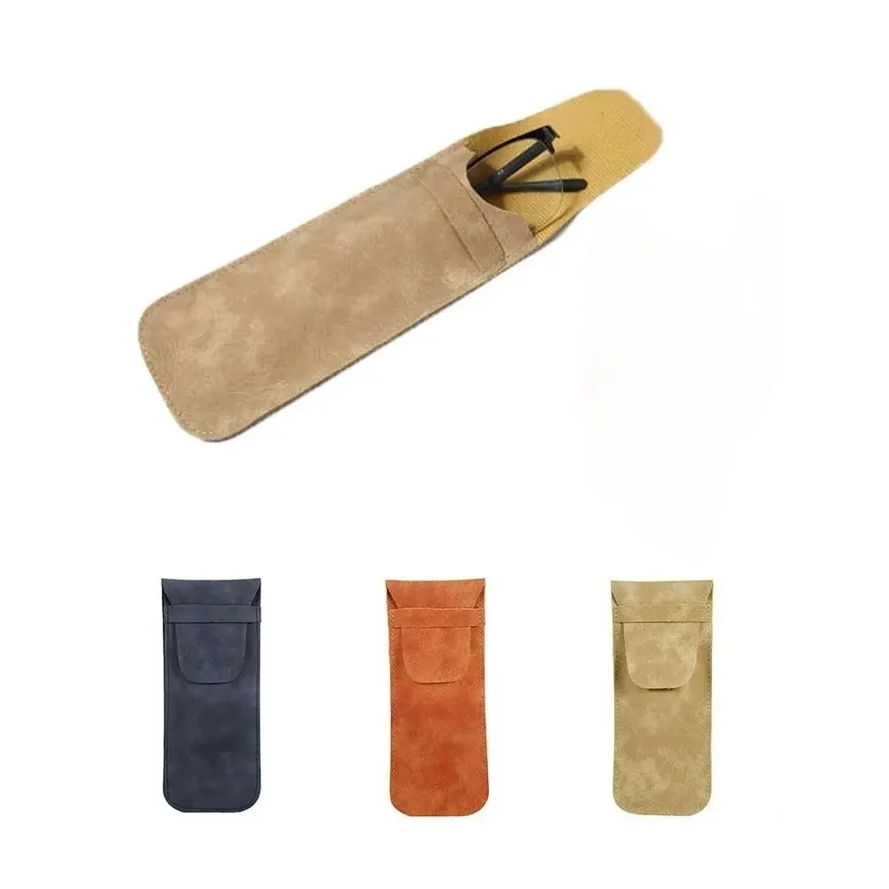 Covered PU Leather Glasses Bag Elegant Rectangle Velvet Lining Eyeglasses Holder Portable Soft Sunglasses Bag Jewelry Packing