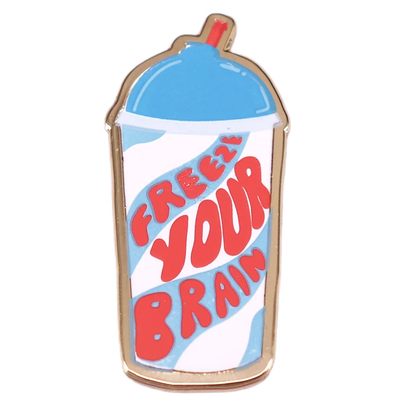 Freeze Your Brain Enamel Pin Hat Backpack Decorative Gift