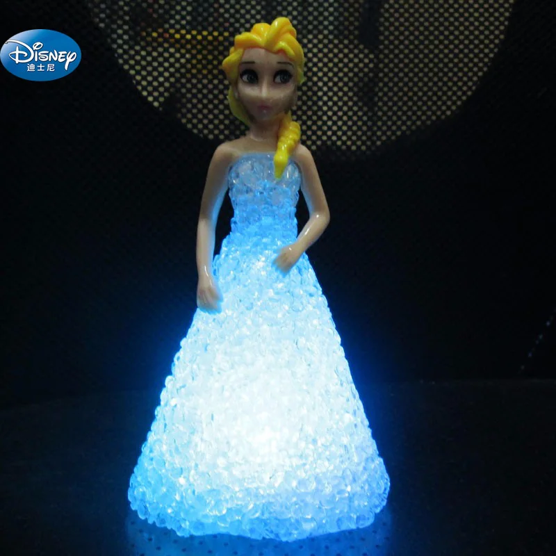 Disney Frozen Elsa Action Princess crystal doll with LED light girl Anna Toy Figures