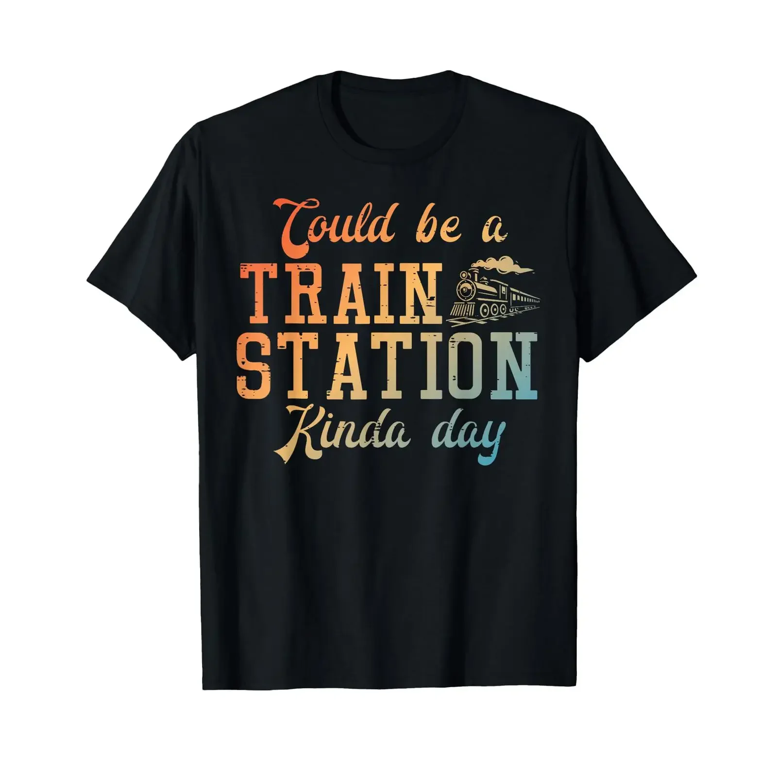 Train Station Kinda Day Locomotive Conductor Kids T Shirt vintage Washed Breathable streetwear Unisex Versatile Stylish