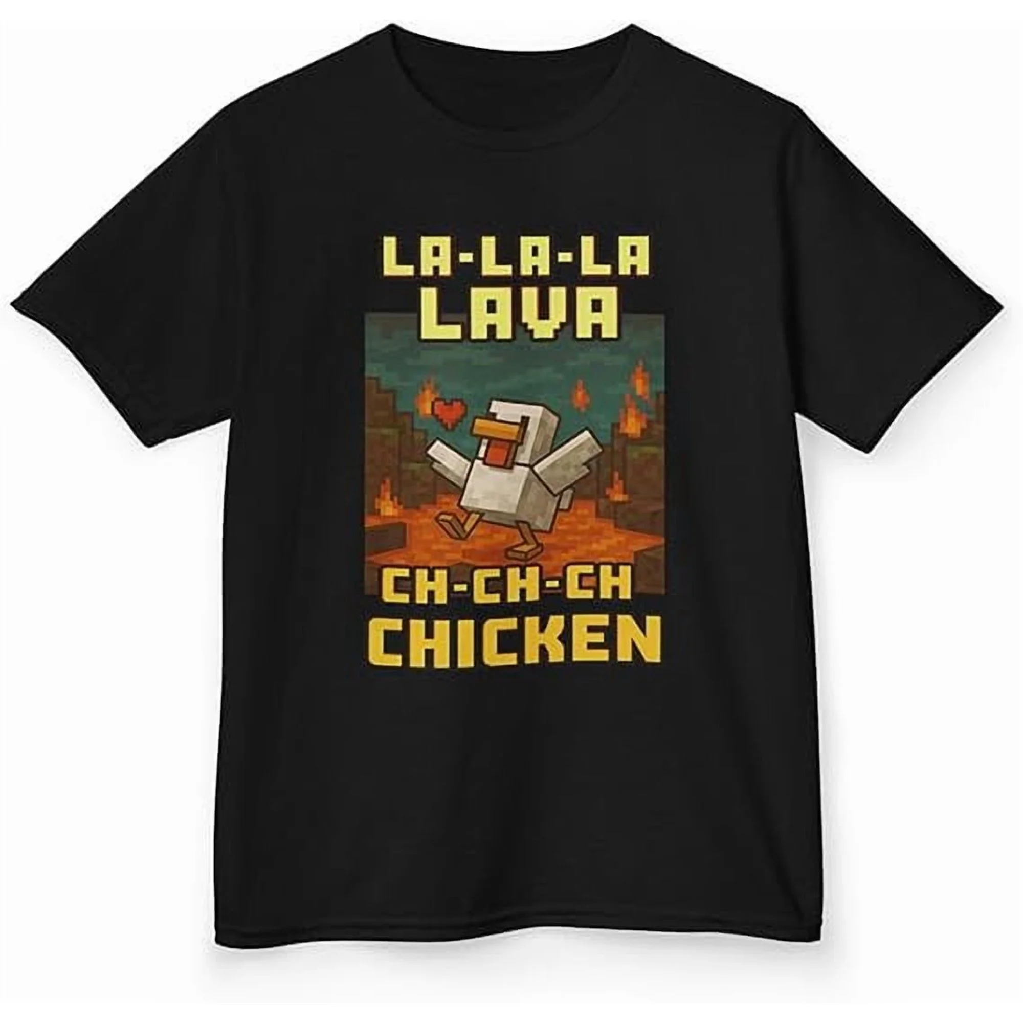 Lavas Chickens Shirt Funny Pixel Gamer Tshirt Video Game Unisex Graphic Tee