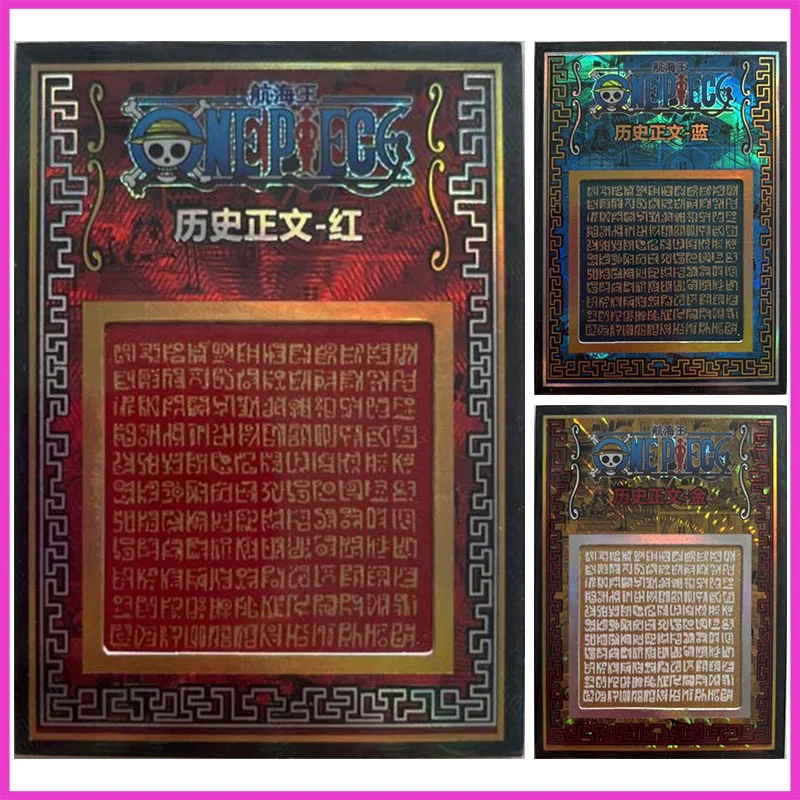 Anime ONE PIECE Rare History Text Foil Stamping Laser Refraction Game Cards Toys for boys Collectible Cards Birthday Present