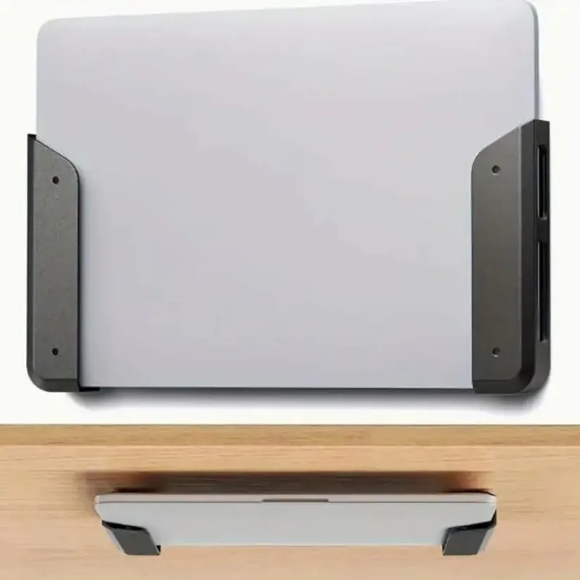 Wall Mount Laptop Holder Anti‑Scratch Silicone Under Desk Mount Stand for Laptop Tablet Macbook Notebook