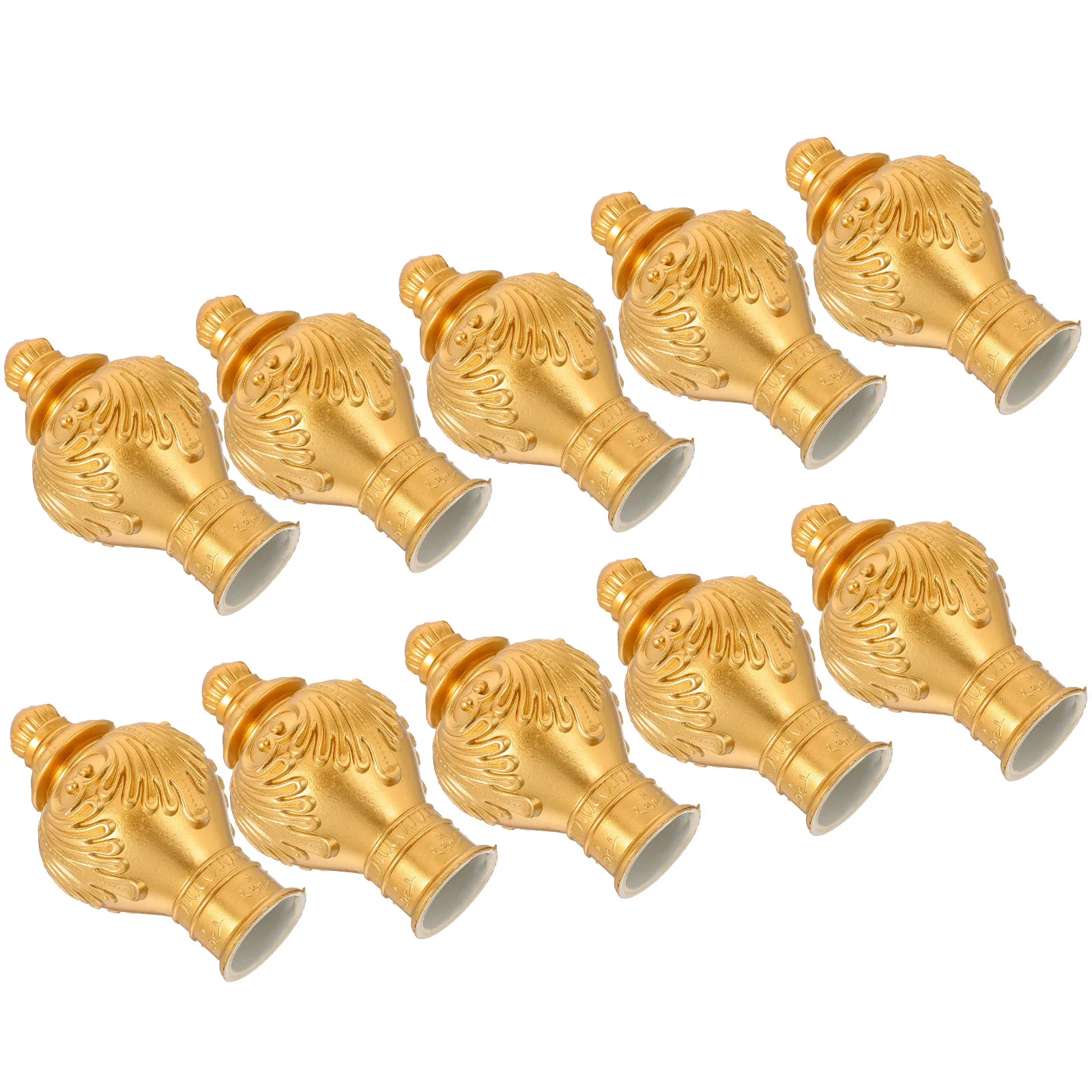 10Pcs Curtain Pole Finials Gold Roman Decorative Ends Vintage Drapery 26-28Mm Diameter Rods Stylish