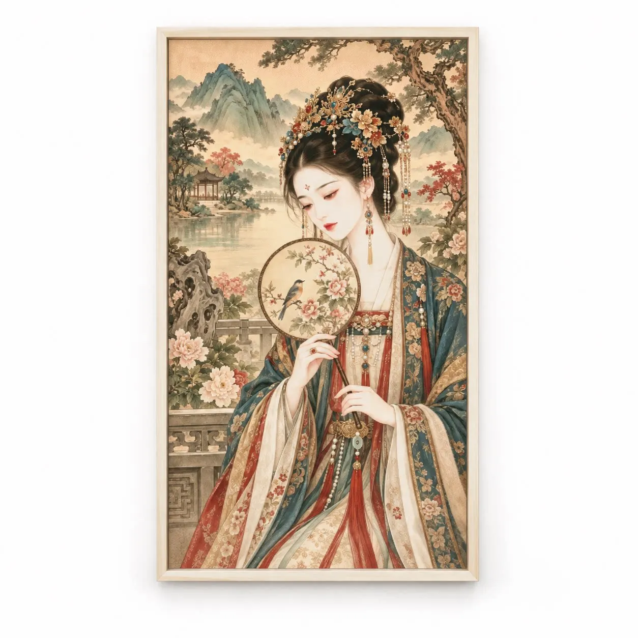 15CT [ZZ9307-Qiushui Yiren]14CT 11CT 16CT Stamped Cross Stitch Kit DIY Embroidery Needlework Set with Printed Canvas Cotton