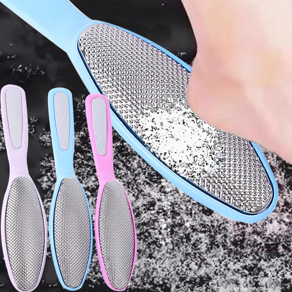 Double-headed Foot Files Professional Foot Scrubbing Brush for Dead Skin Removal Pedicure Remover Reusable Stainless Steel File