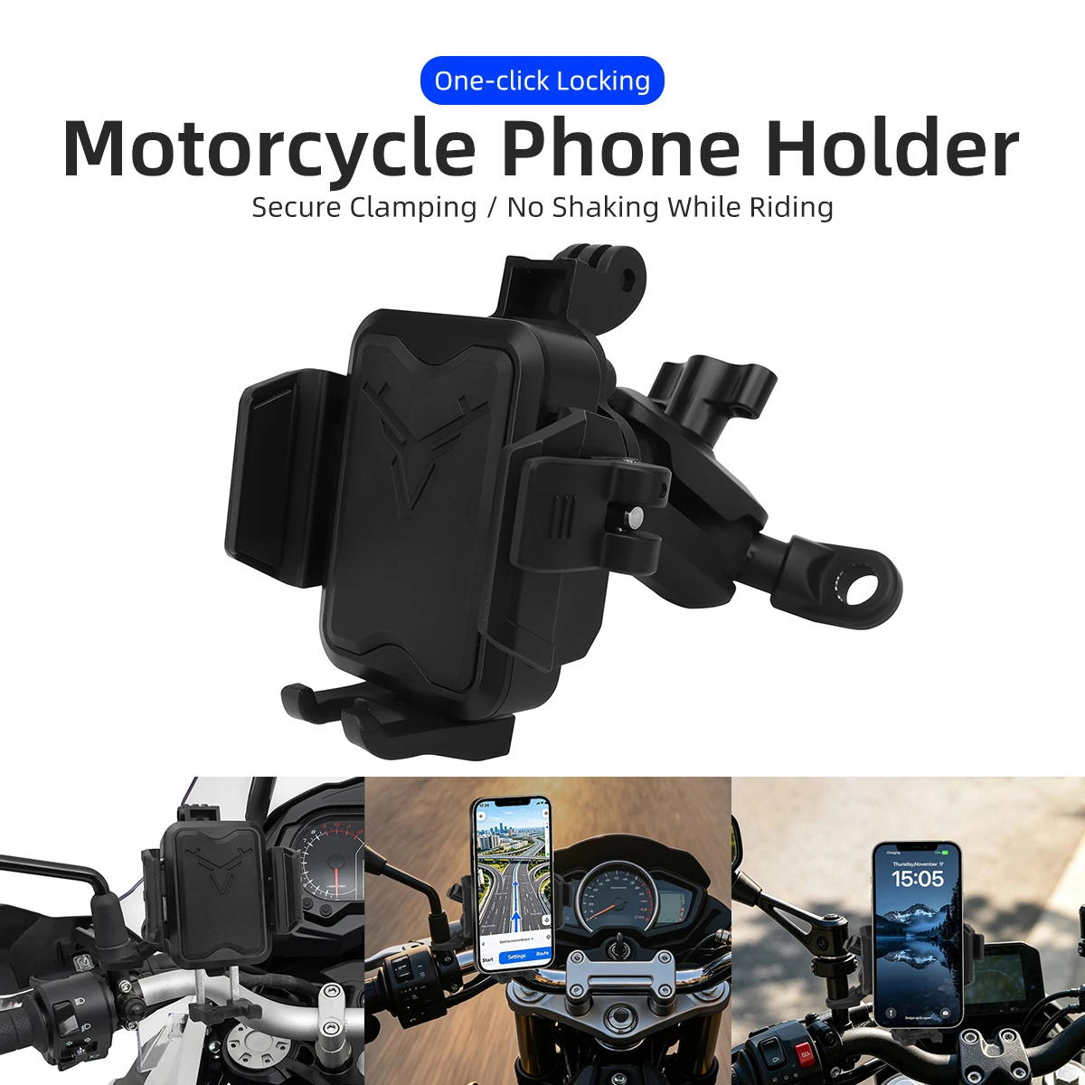 Motorcycle Bicycle Phone Holder GPS Navigation Holder Mount for 4.7-7