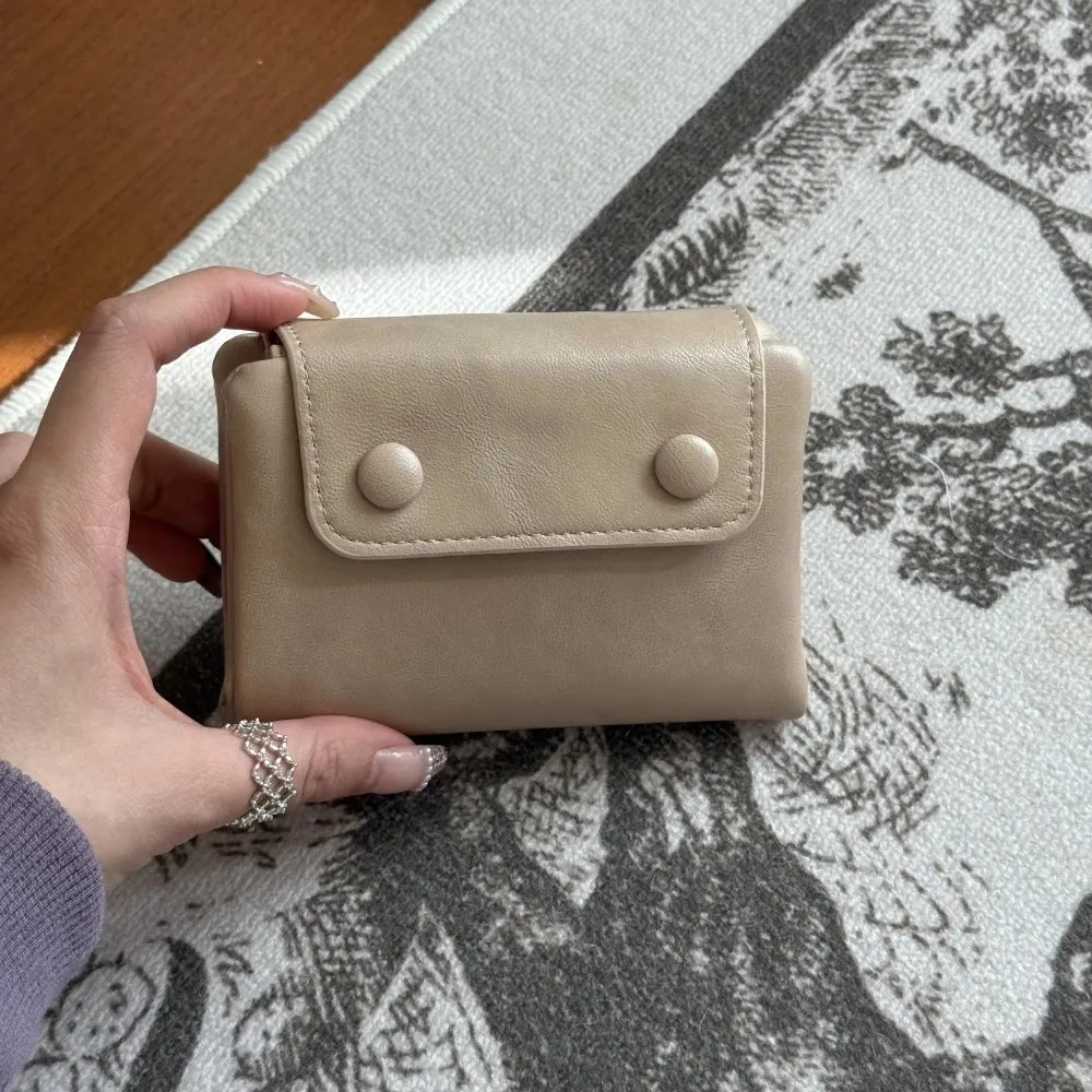 New Korean Retro Women Wallets Soft PU Leather Short Zipper Money Bag Business Card Case Multi-Card Card Bag Pouch