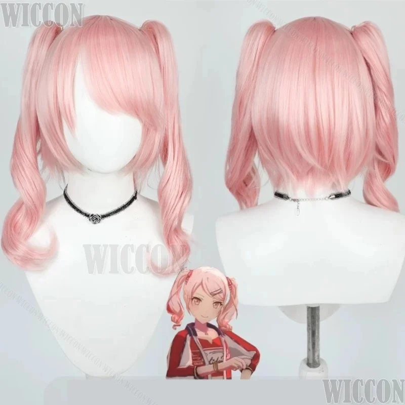 d;4'v\6.h/Game Project Sekai Colorful Stage! Mizuki Akiyama Pink Wig Cosplay Prop Double ponytail Hair Women Girls C6;j'3\s,9'b/ view 2