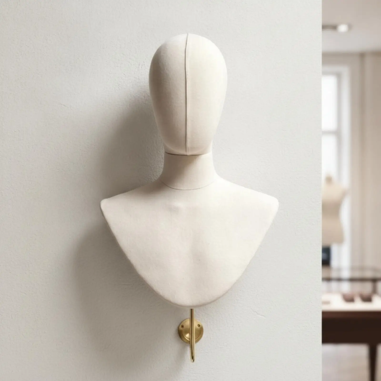 Wall Display Stand Professional Mannequin Head and Shoulder Display Mount for Store Scarves Wigs
