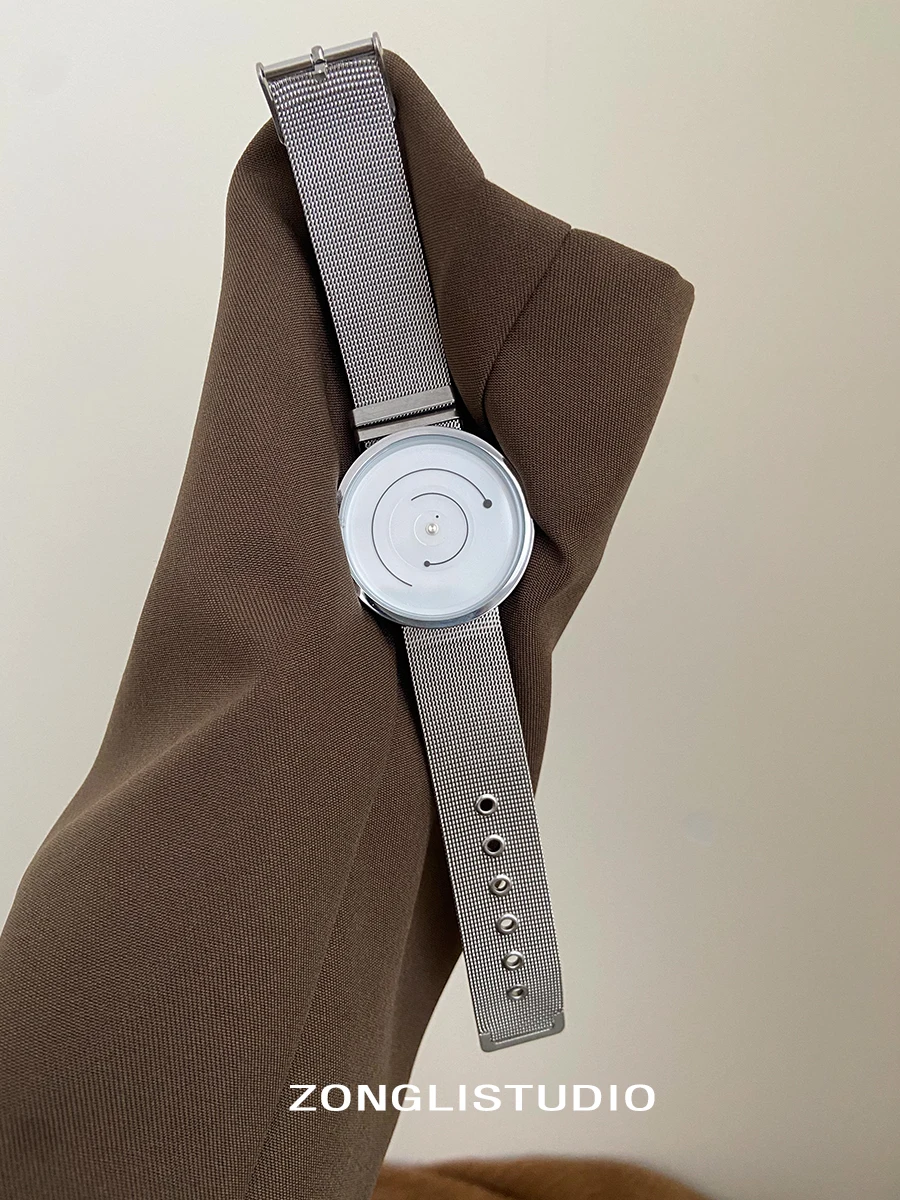 

Elegant Women'S Wristwatch, Creatively Designed Without Hands, A New Stylish And Minimalist Student Watch, An Unusual Timepiece.