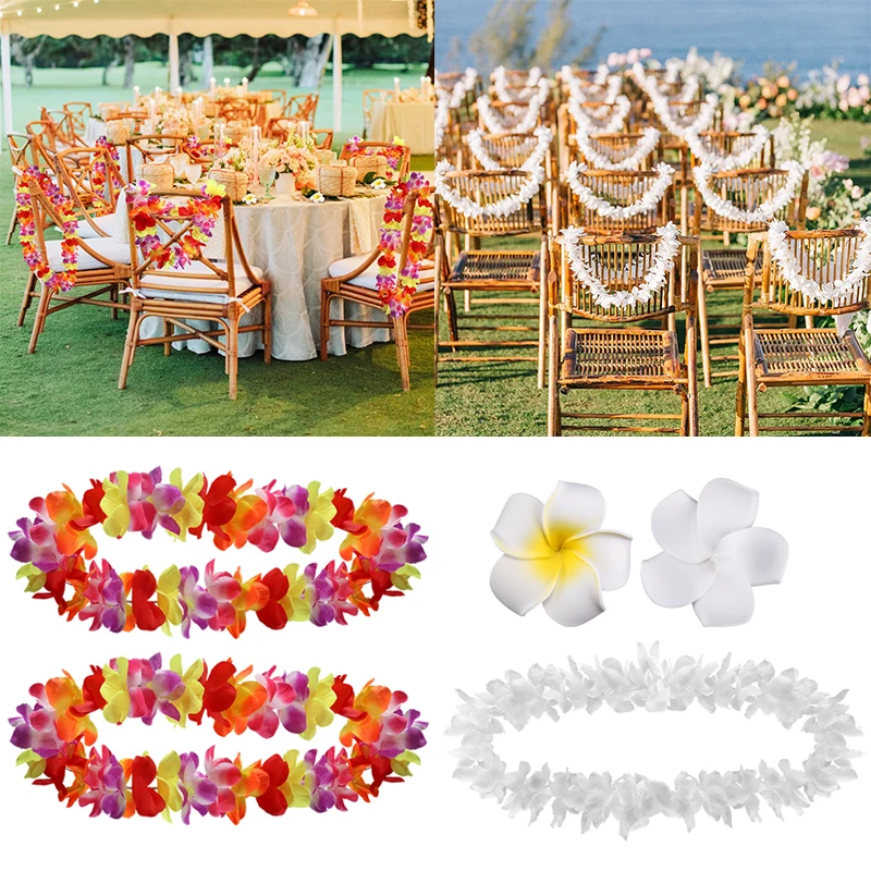 

Hawaii Wreath for Wedding Artificial Flower Garland Wedding Gift for Guest Plumeria Wedding Table Chair Party Table Runner Decor