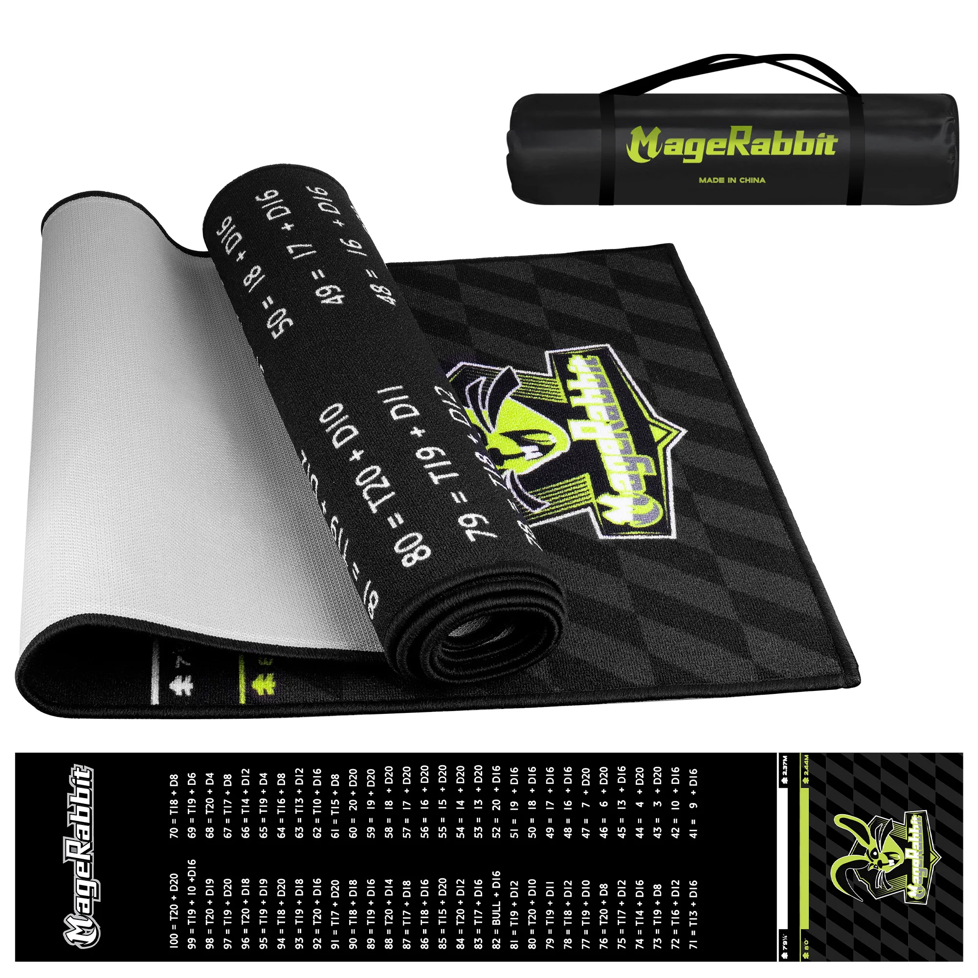 MageRabbit Dart Mat. Precise Throw Lines. Non - slip Carpet for Floor & Tip Protection. Essential for Pro & Amateurs!
