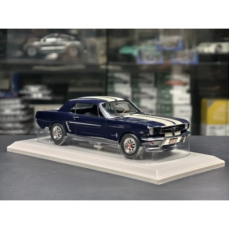 Diecast Norev 1:18 Scale Ford Mustang Coupe 1965 Blue 182805 Alloy Car Model view 5