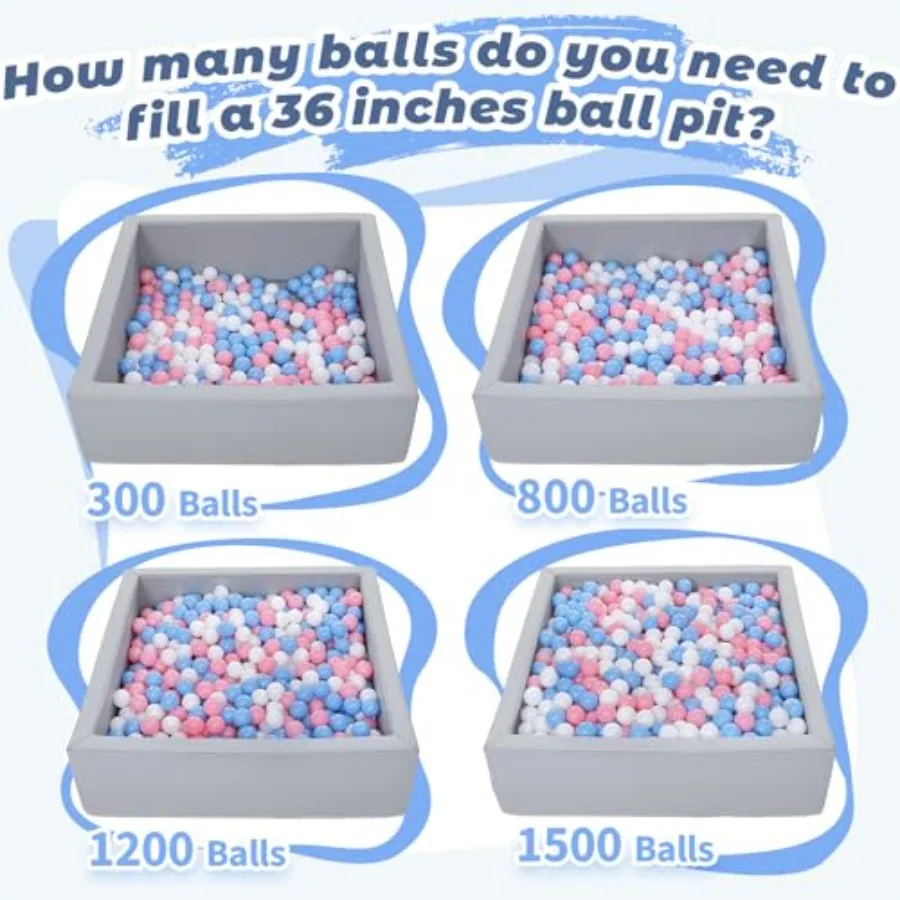 幼児用レザーフォームボールピット：防水ベビーボールピット、ソフトメモリーフォーム付き - プレイペン屋内外用大型ソフトプレイセット