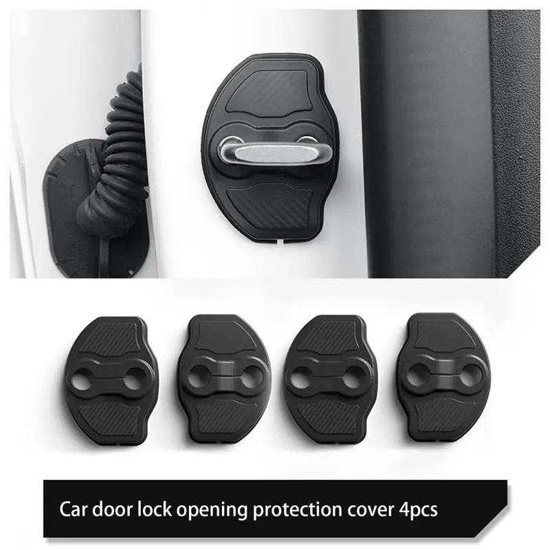 Car Door Lock Latch Cover 4X Door Lock Buckle Cover Car Decorations Silent Shock Pads Car Interior Accessories For Most Vehicles