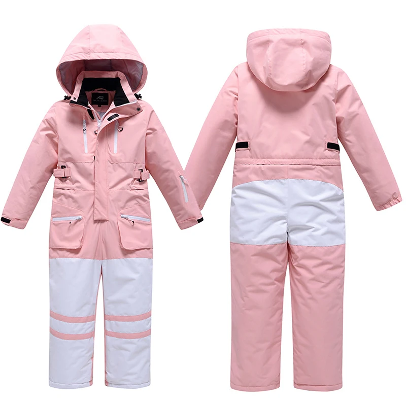 

New One-Piece Ski Suit for Children Breathable Thermal Skiing Clothing Overalls Winter Waterproof Outdoor Snowboarding Suits