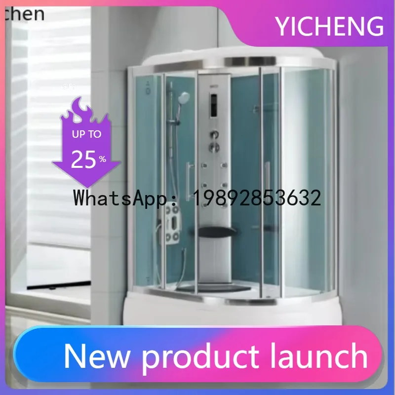 

MR arc fan shower room integral bathroom bath steam room certified tempered glass room