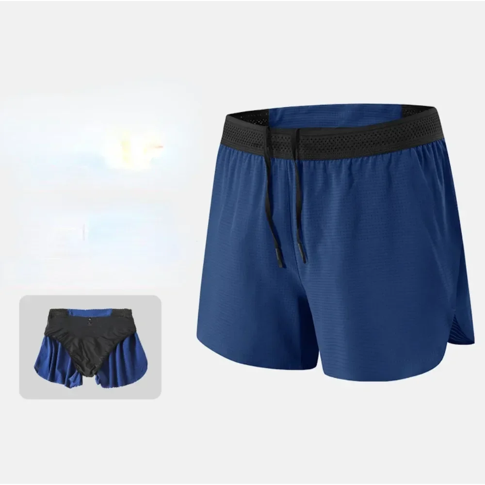 Zomersportshorts voor heren Anti-blootstelling Marathon Running Training Shorts Losse Fitness Racing Sneldrogende driekwartbroek