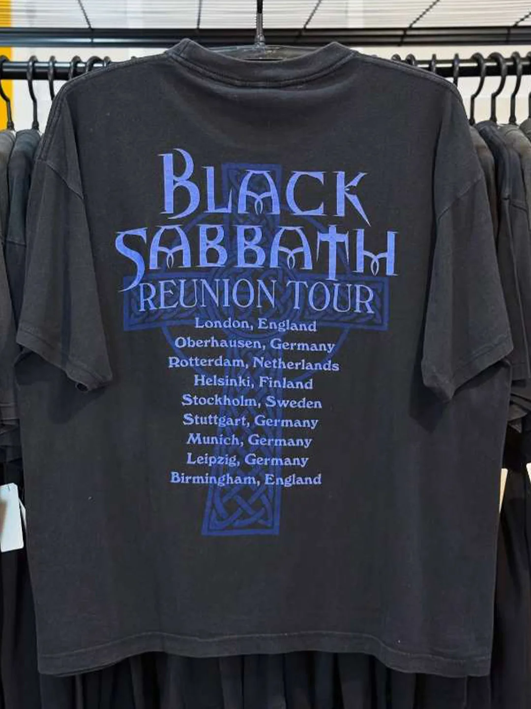 Black American Vintage Metal Half Sleeve T-Shirt Short Sleeve Cotton round Neck Youth Popular Casual Breathable Printed T-Shirt