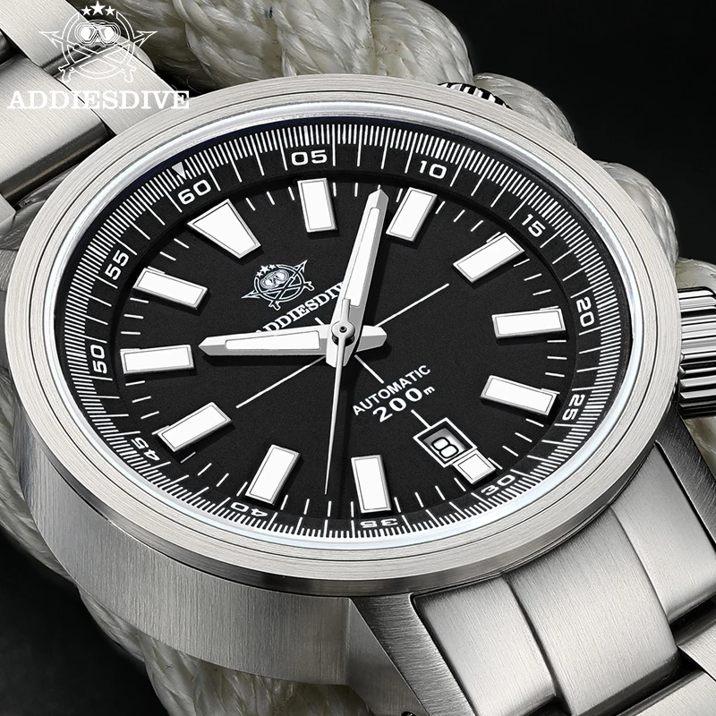 

ADDIESDIVE AD2093 Japan Automatic 8215 Movement Men Diving Watch Sapphire Glass 200M Water Resistant Stainless Steel Bracelet
