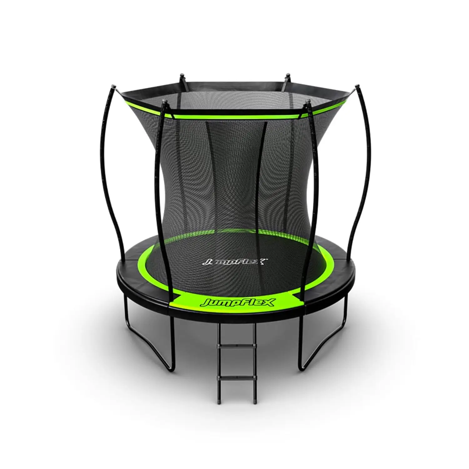 

Flex Round Outdoor Backyard Trampoline with Net Safety Enclosure and Ladder, 8ft - Heavy-Duty Jumping Play Equipment, Custom