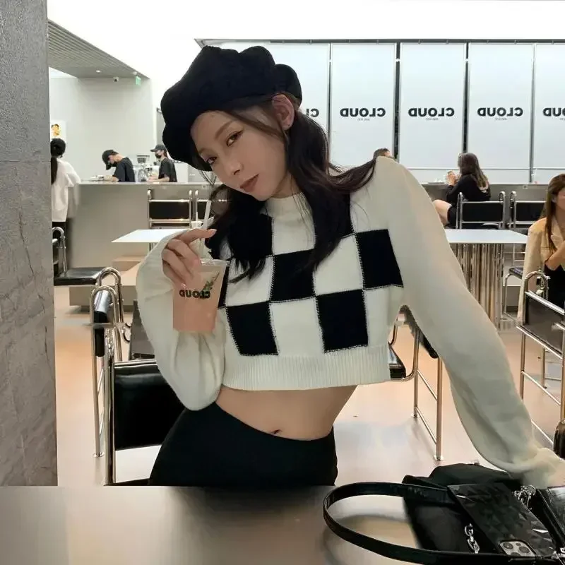 

2025 Autumn Winter Knit Ladies Jumper Y2k Sweaters Pullover Sweater Women Crop Tops Long Sleeve Women's Clothing Pullovers