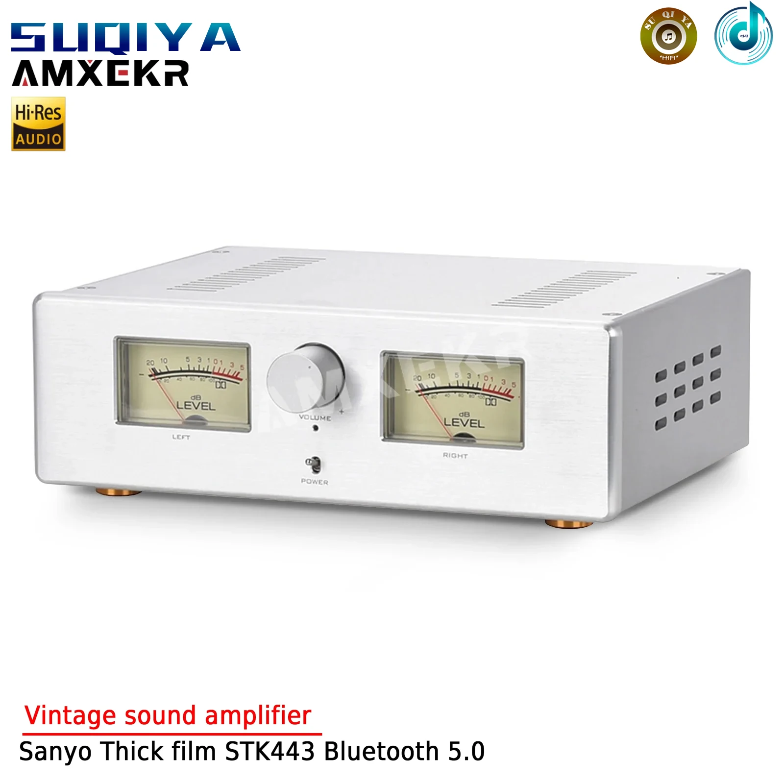 AMXEKR Retro Beautiful Sound Amplifier Voice Sweet Delicate Touching Sanyo Thick Film STK443 Bluetooth 5.0