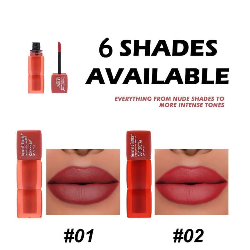 メイクアップスクエアチューブリップスティック、カップに付かないリップスティック、マットな質感、ベルベットのように滑らかで塗りやすい、美容とパーソナルケアのリップスティック