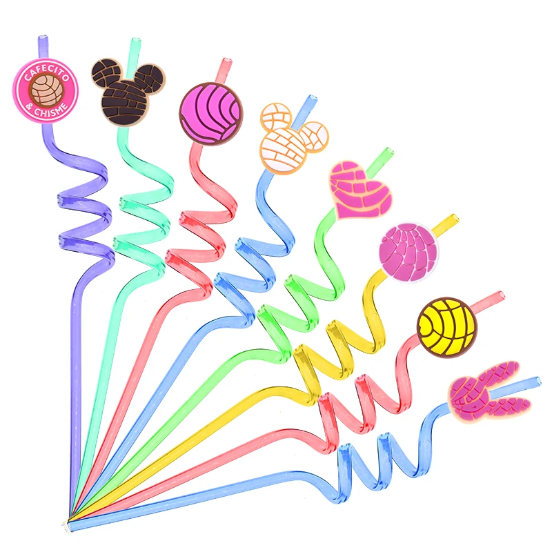 12PCS/set pvc new design Dunkin donuts straw topper charms food straw cover cap for cup kids party decoration straw cap topper