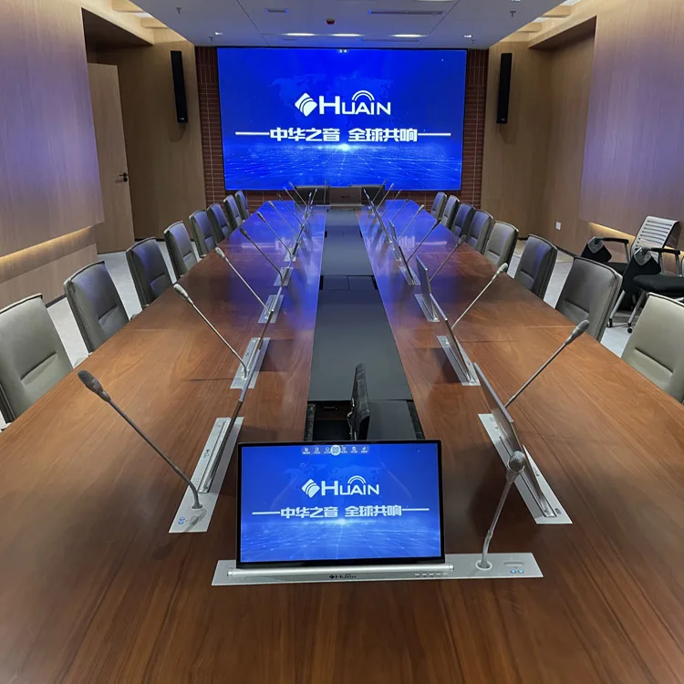 

HUAIN 15,6-дюймовый ЖК-монитор для конференц-зала с синхронизированной системой подъема микрофона