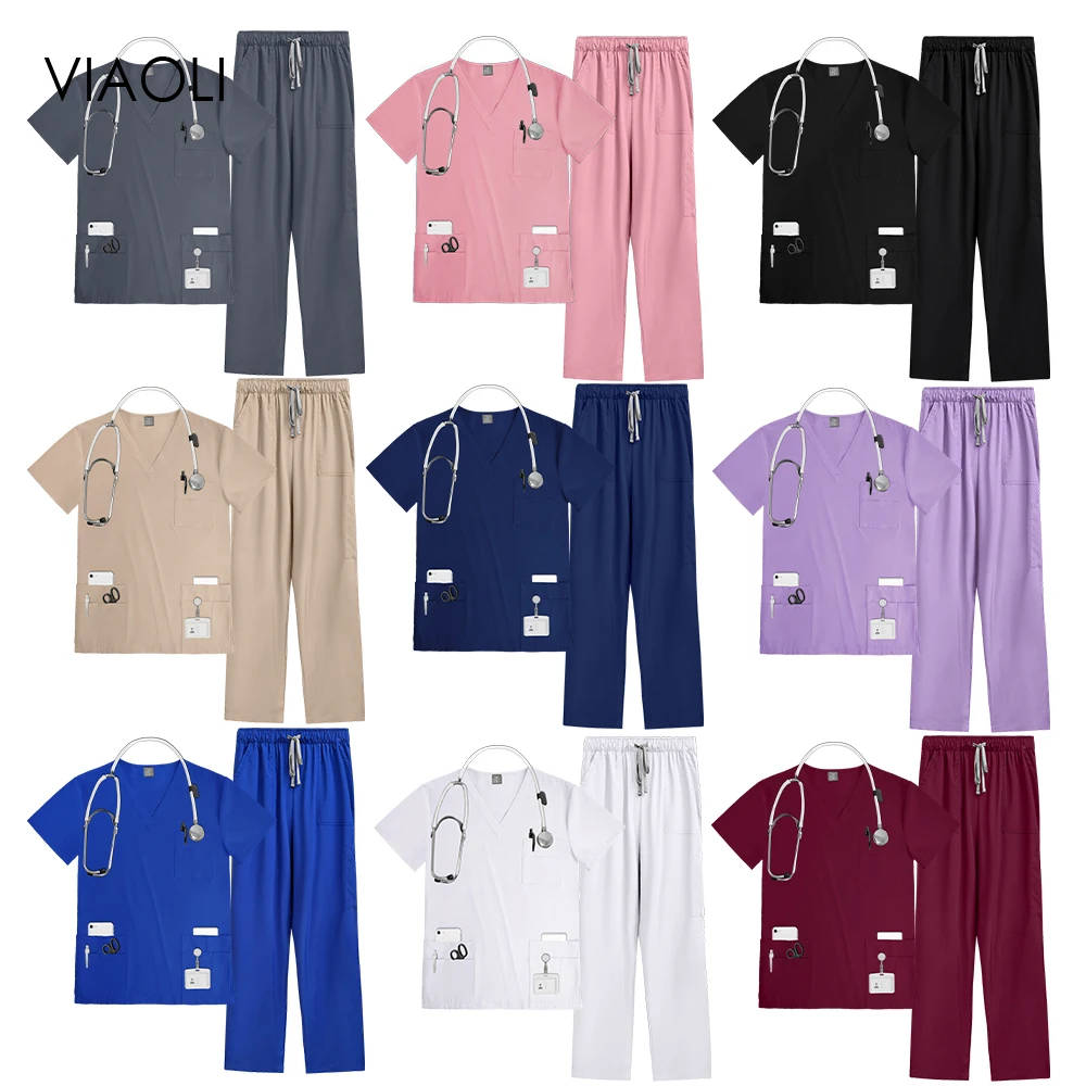 

High Quality Wholesale Top Straight Pants Hospital Nurse Uniform Dentist Overalls Women Men Medical Nursing Clothes Surgical Set
