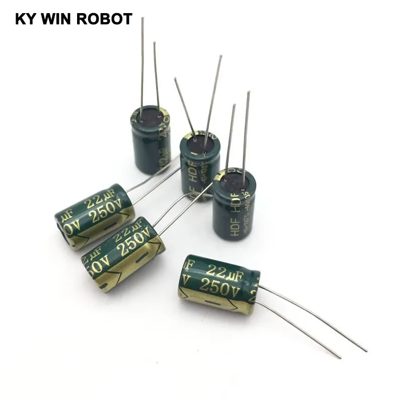 250V 22 فائق التوهج 10*17 10x17 مللي متر عالية التردد مقاومة منخفضة الألومنيوم مُكثَّف كهربائيًا 22 فائق التوهج 250 فولت #4