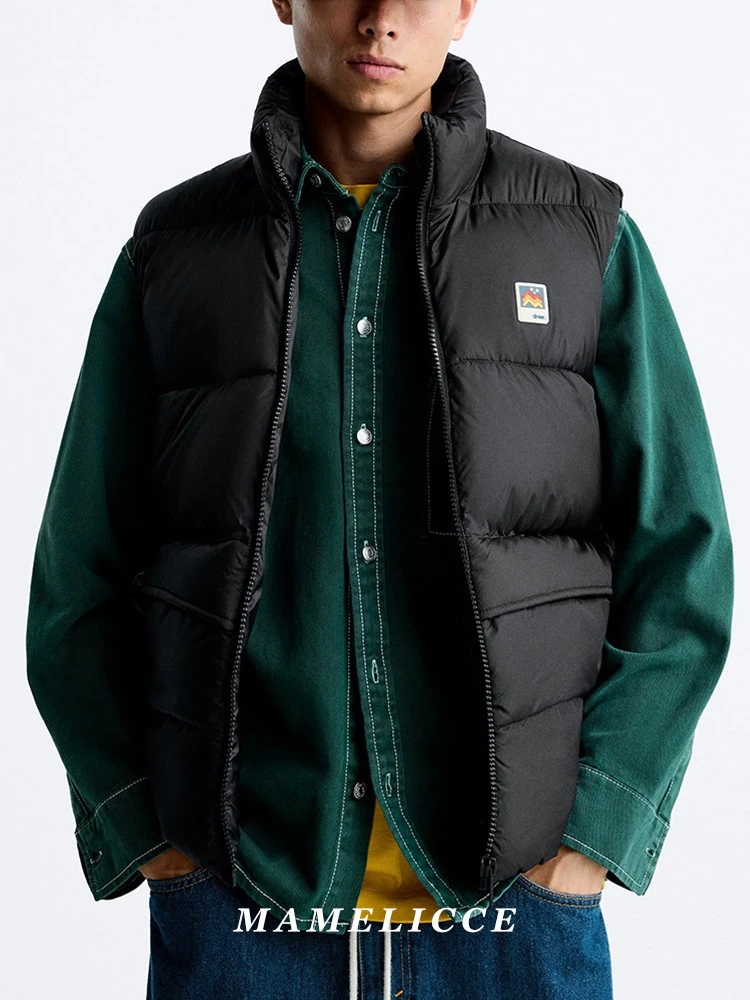 MAMELICCE Original design Stand collar Vest Cotton jacket casual Sleeveless vest loose Unisex jackets Autumn and winter