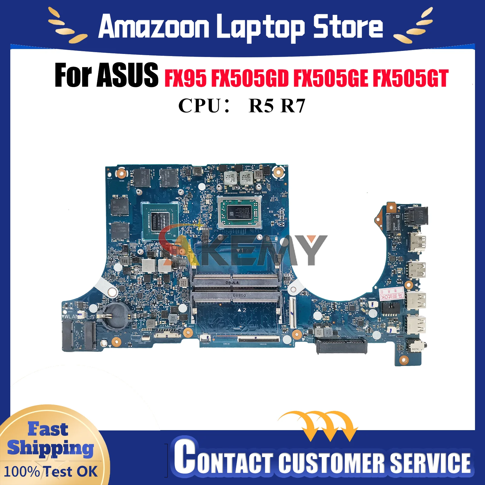 

FX505DT Laptop Motherboard For ASUS TUF Gaming FX95D FX505GT FX505D FX505GD FX505GE Mainboard With R5 R7 CPU 100% tests OK stk