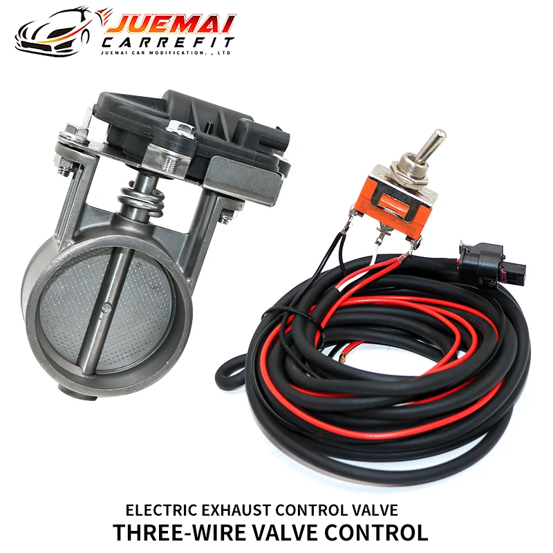 JUEMAI Electric Exhaust Control Valve Mechanical Rod Switch Universal Muffler Exhaust Pipe Stainless Steel  51/60/63/76mm Dia