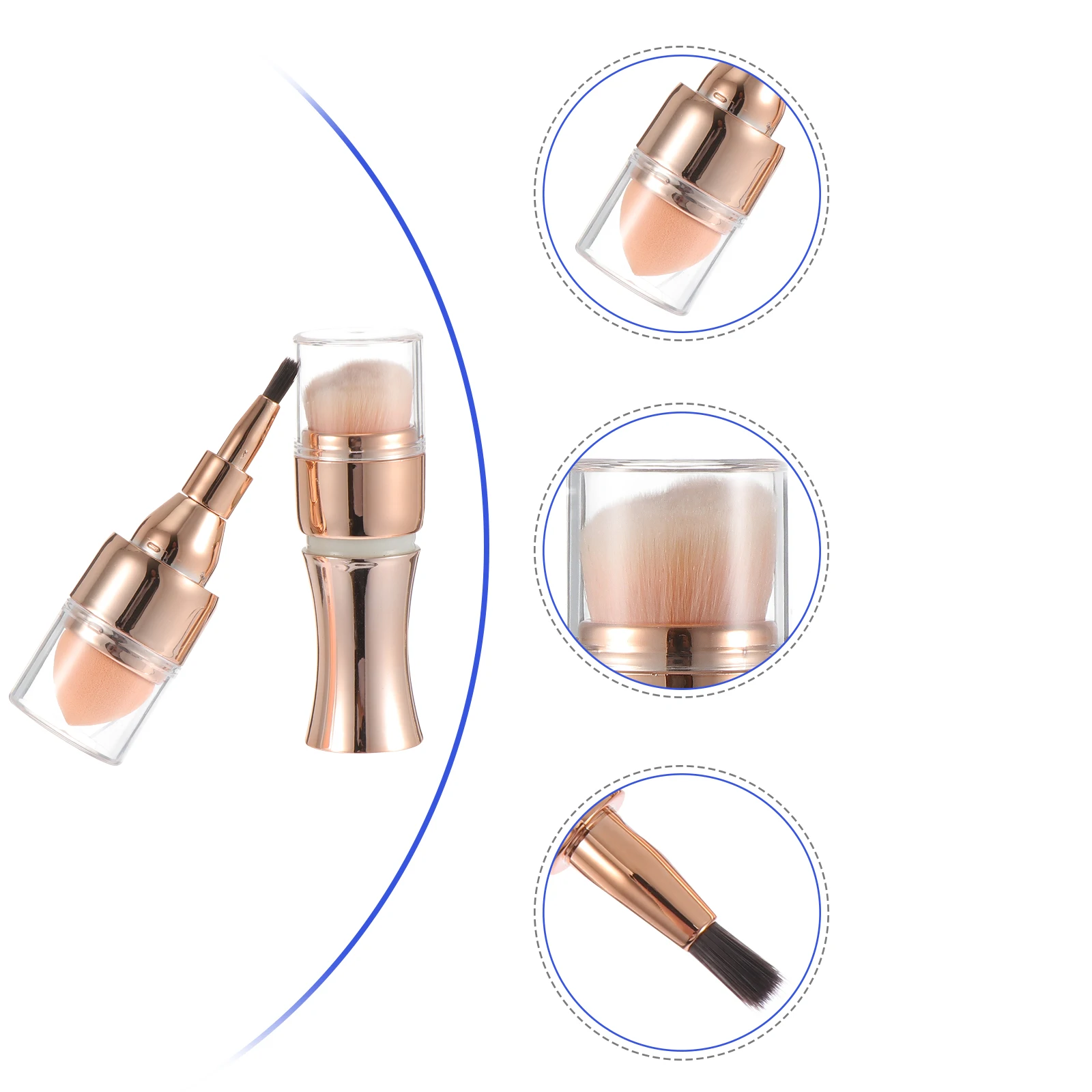 

1pc Makeup Brush Set Dual Ended Tools Portable Blush Eyeshadow Lip Sponge Daily Use Cosmetics Accessory