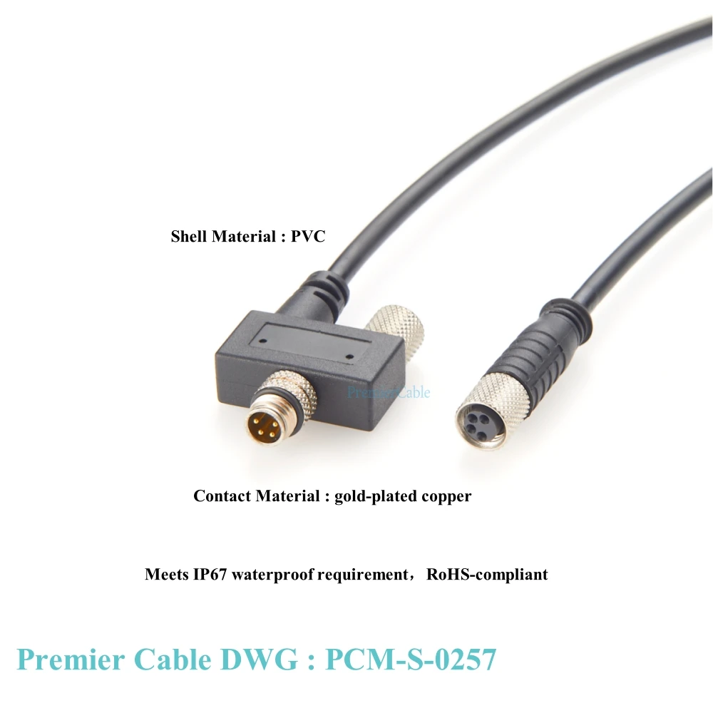 Cable de extensión M8 de 4 pines macho a hembra, Cable divisor M8 Y resistente al agua, Cable conector de Sensor de actuador M8, Cable divisor en T M8