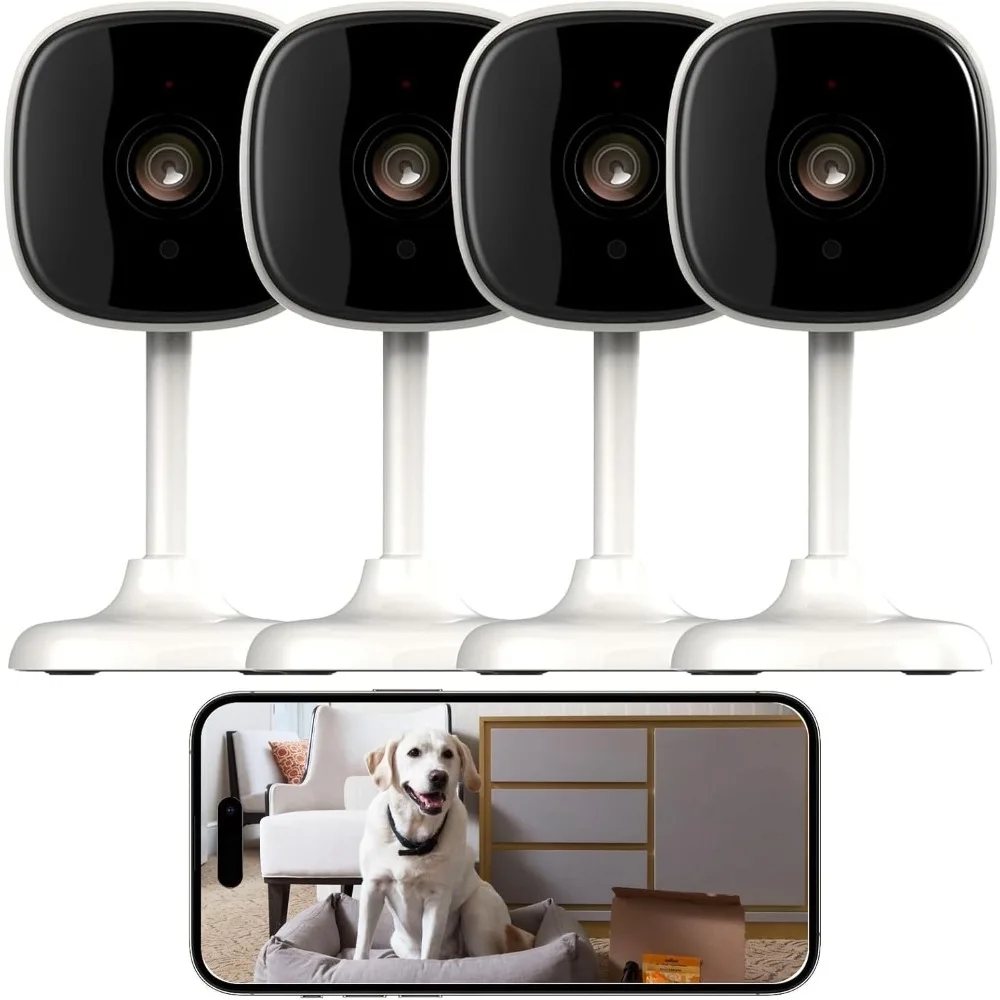 

4 pack indoor camera wireless, pet/baby/elderly security cameras, ai motion detection, night vision, 24/7 recording, 2-way talk,