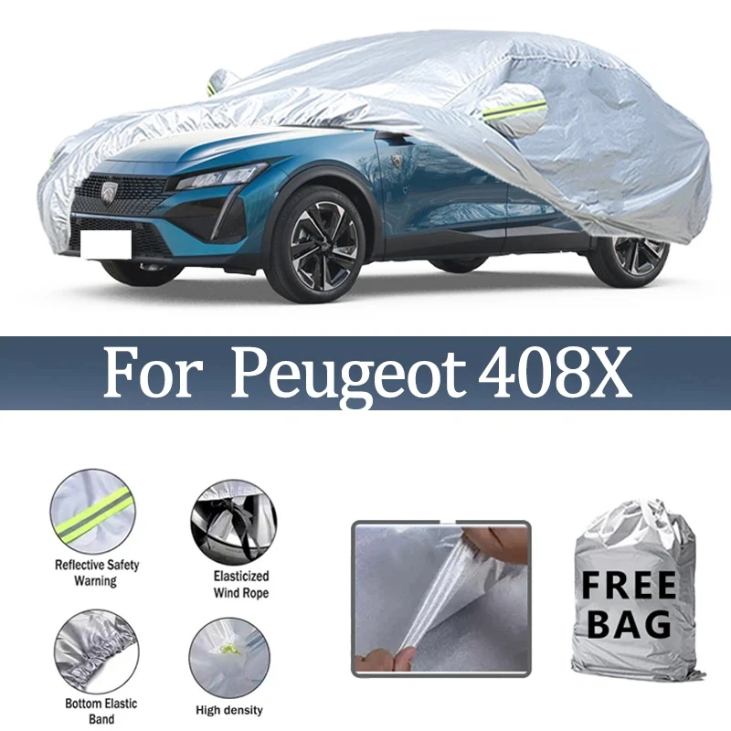 

For Peugeot 408X Car Cover Outdoor Protection Covers Snow Sunshade Waterproof Dustproof Exterior UV Car Accessories